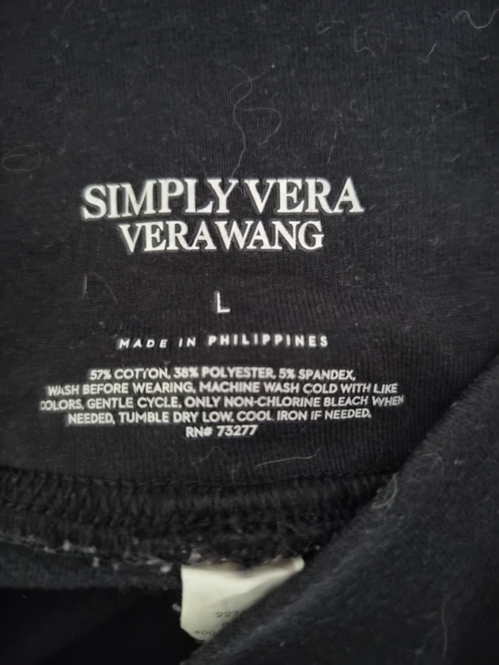 Vera Wang Black Fleece Lined Leggings - L